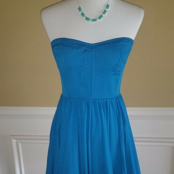 Greylin strapless blue dress, size M - Picture 3 of 7